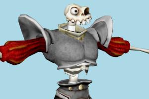 Sir Daniel Fortesque skeleton, horseman, medievil, horror, skull, bones, character, soilder, man
